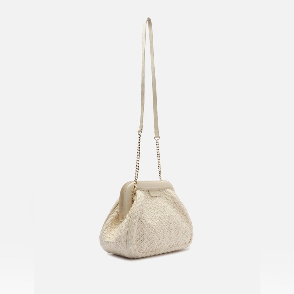 Arezzo Elegant Cream Woven Shoulder Bag